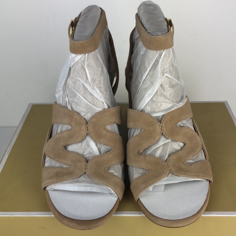 NEW Michael Kors Annalee Mid Ankle Strap Peep Toe Sandals Heels 6 - Picture 3 of 10